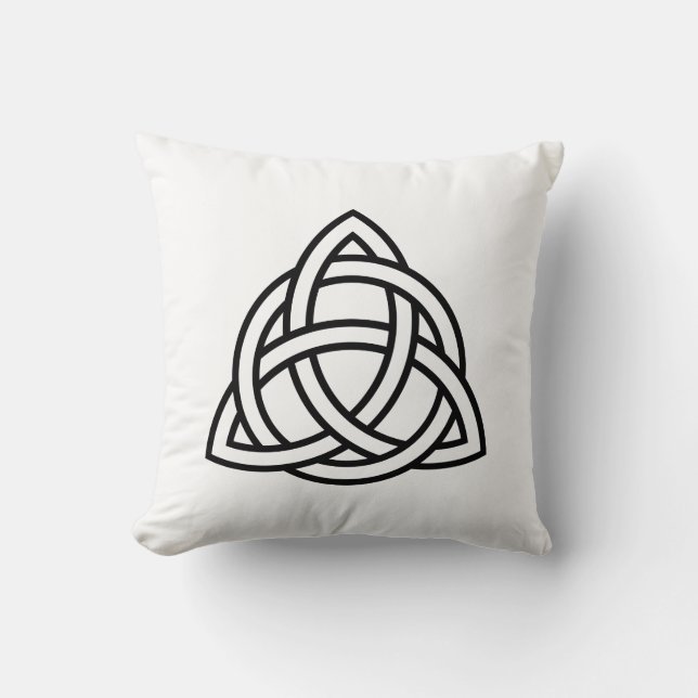Oorspronkelijk pictogram Celtic Triquetra Knot zwa Kussen (Voorkant)