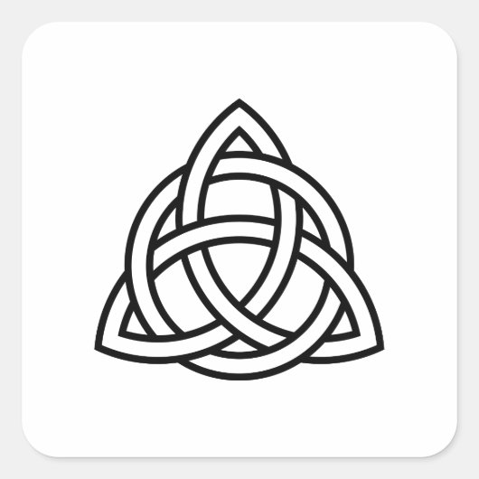 Oorspronkelijk pictogram Celtic Triquetra Knot zwa Vierkante Sticker (Voorkant)