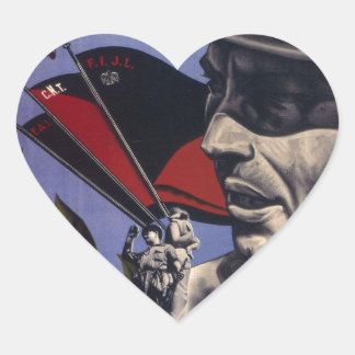 Oorspronkelijk poster 1936 FAI van de Spaanse burg Hart Sticker