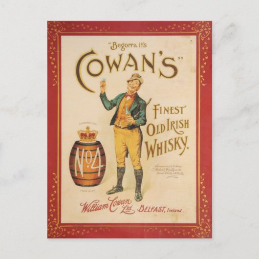 Oorspronkelijk  poster van de Cowaanse whisky Briefkaart (Voorkant)