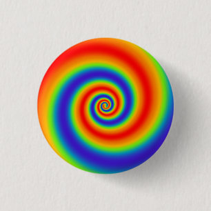 Oorspronkelijk regenbooggradiënt Kleurig spiraal e Ronde Button 3,2 Cm