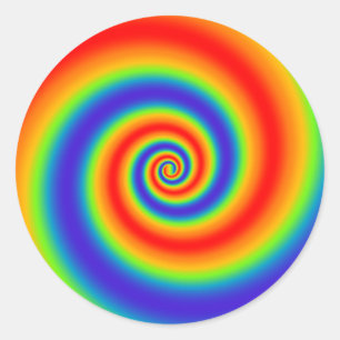 Oorspronkelijk regenbooggradiënt Kleurig spiraal  Ronde Sticker