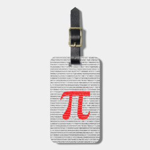 Oorspronkelijk rood getal pi dag wiskundig symbool bagagelabel