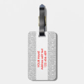 Oorspronkelijk rood getal pi dag wiskundig symbool bagagelabel (Achterkant verticaal)