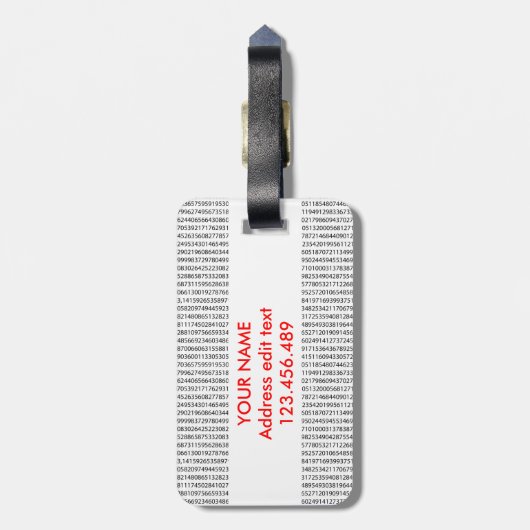 Oorspronkelijk rood getal pi dag wiskundig symbool bagagelabel (Achterkant verticaal)