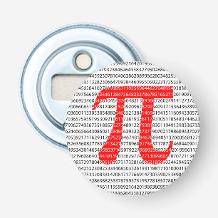 Oorspronkelijk rood getal pi dag wiskundig symbool button flesopener