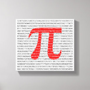 Oorspronkelijk rood getal pi dag wiskundig symbool canvas afdruk