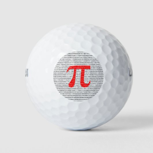 Oorspronkelijk rood getal pi dag wiskundig symbool golfballen (Voorkant)