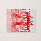 Oorspronkelijk rood getal pi dag wiskundig symbool legpuzzel (Horizontaal)