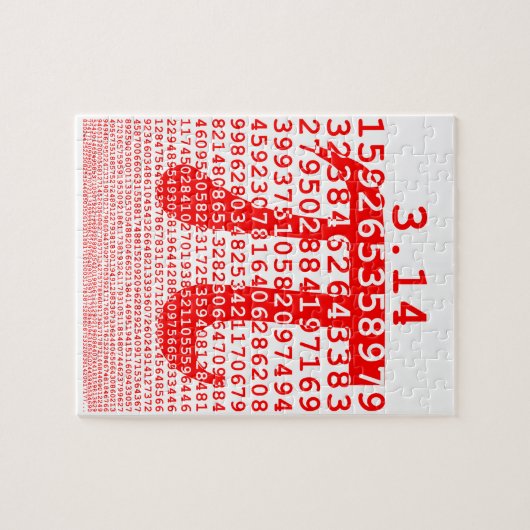 Oorspronkelijk rood getal pi dag wiskundig symbool legpuzzel (Horizontaal)