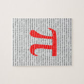 Oorspronkelijk rood getal pi dag wiskundig symbool legpuzzel (Horizontaal)
