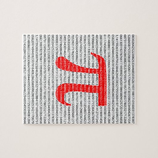 Oorspronkelijk rood getal pi dag wiskundig symbool legpuzzel (Horizontaal)