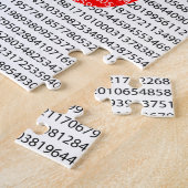 Oorspronkelijk rood getal pi dag wiskundig symbool legpuzzel (Zijkant)