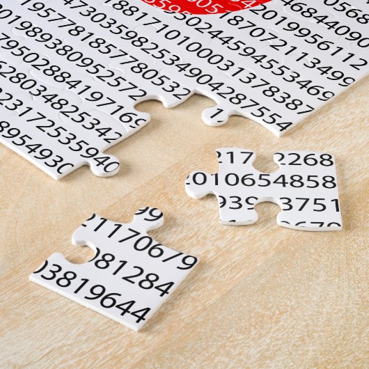 Oorspronkelijk rood getal pi dag wiskundig symbool legpuzzel (Zijkant)