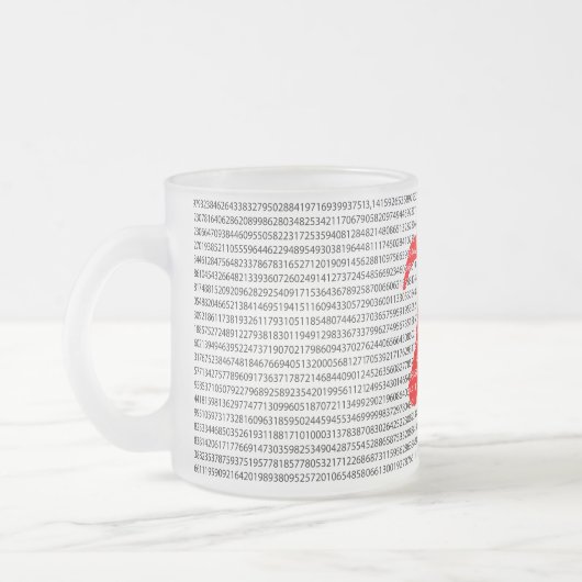 Oorspronkelijk rood getal pi dag wiskundig symbool matglas koffiemok (Links)