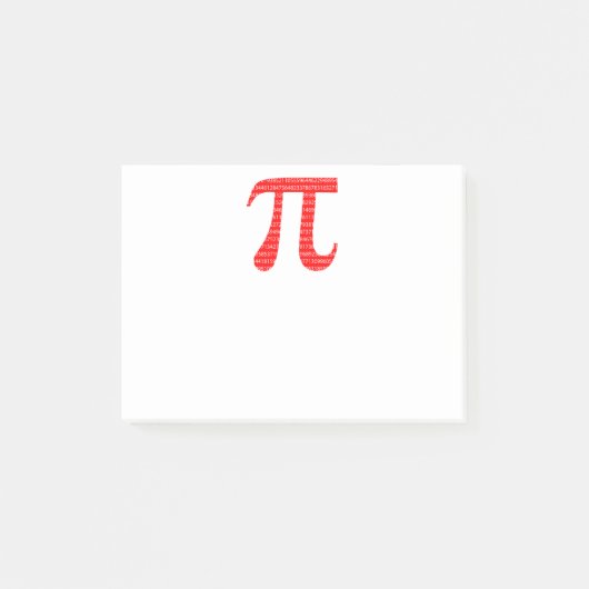 Oorspronkelijk rood getal pi dag wiskundig symbool post-it® notes (Voorkant)