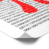 Oorspronkelijk rood getal pi dag wiskundig symbool poster (Hoek)