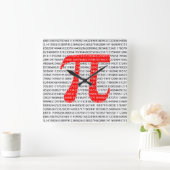 Oorspronkelijk rood getal pi dag wiskundig symbool vierkante klok (Huis)