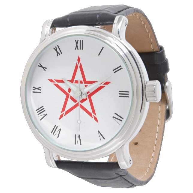Oorspronkelijk rood Star-symbool Horloge (Gekanteld)