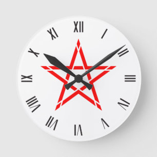Oorspronkelijk rood Star-symbool Ronde Klok