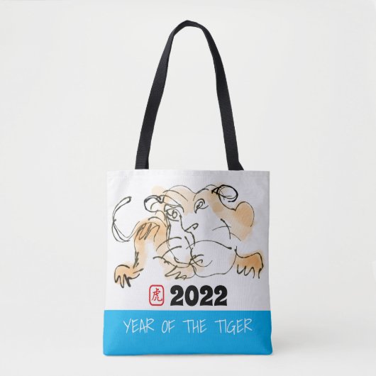 Oorspronkelijk schilderen van 4 Chinese tijger jaa Tote Bag (Voorkant)
