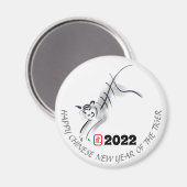 Oorspronkelijk schilderen van 4 Chinese tijgerjaar Magneet (Voorkant / Achterkant)