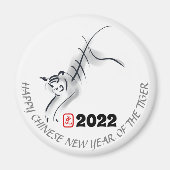 Oorspronkelijk schilderen van 4 Chinese tijgerjaar Magneet (Voorkant)