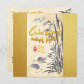 Oorspronkelijk schilderen van Bamboe Ratten Wissen (Voorkant / Achterkant)