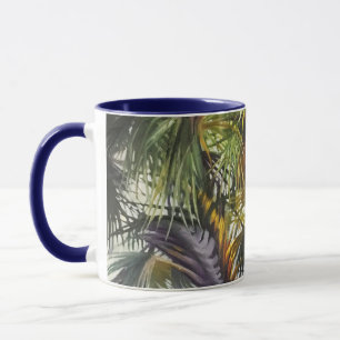 Oorspronkelijk schilderen van de tropische palmboo mok