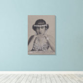 Oorspronkelijk schilderen van Silent Film Star Canvas Afdruk (Insitu (Houten vloer))