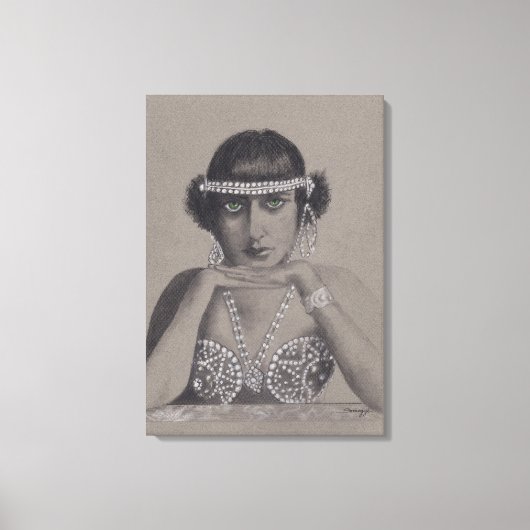 Oorspronkelijk schilderen van Silent Film Star Canvas Afdruk (Voorkant)