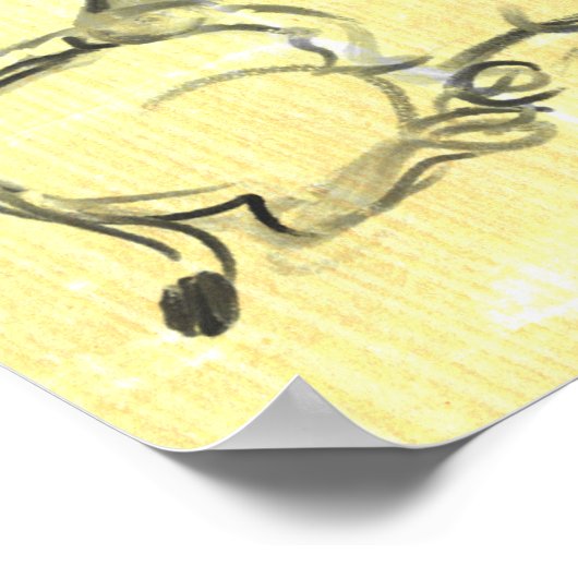 Oorspronkelijk schilderen Waterbuffel Kind Ox Jaar Poster (Hoek)