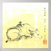 Oorspronkelijk schilderen Waterbuffel Kind Ox Jaar Poster (Voorkant)