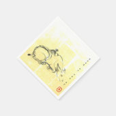 Oorspronkelijk schilderen Waterbuffel Kind Ox Jaar Servet (Hoek)