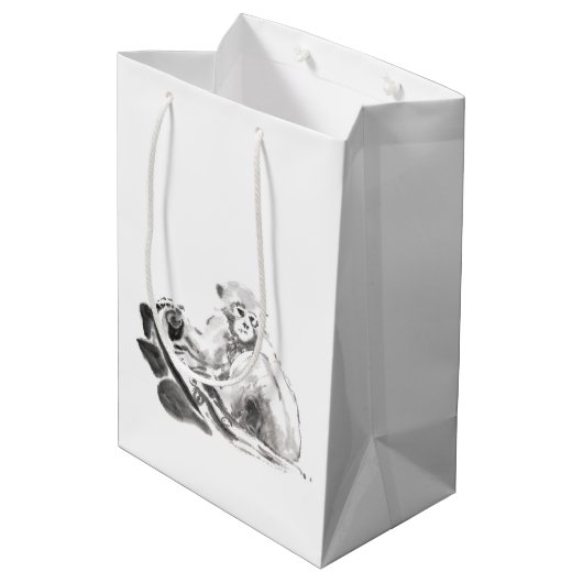 Oorspronkelijk schilderende Chinese aap jaar 2016 Medium Cadeauzakje (Achterkant Gekanteld)