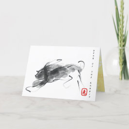 Oorspronkelijk schilderende Chinese konijnenjaar g Feestdagen Kaart