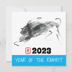 Oorspronkelijk schilderende Chinese konijnenjaar g Kaart