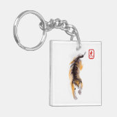 Oorspronkelijk schilderende Chinese tijger jaar M  Sleutelhanger (Voorkant Links)