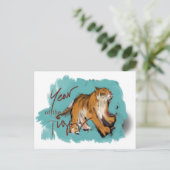 Oorspronkelijk schilderij van Chinees Tiger Year B Feestdagenkaart (Staand voorkant)