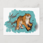 Oorspronkelijk schilderij van Chinees Tiger Year B Feestdagenkaart (Voorkant)