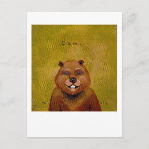 Oorspronkelijk schilderij van de beaver enigszins  briefkaart