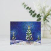 Oorspronkelijk schilderij van kerstkunst met kleur feestdagenkaart (Staand voorkant)