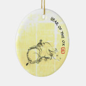 Oorspronkelijk schilderwerk Waterbuffel Kind Ox Ja Keramisch Ornament (Rechts)