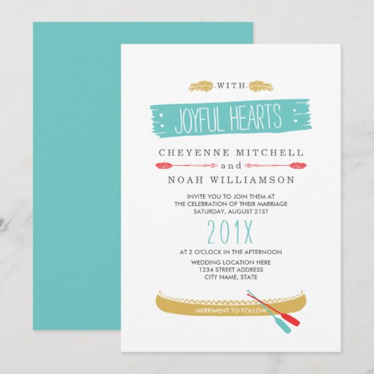 Oorspronkelijk thema | Moderne huwelijksuitnodigin Kaart (Voorkant / Achterkant)