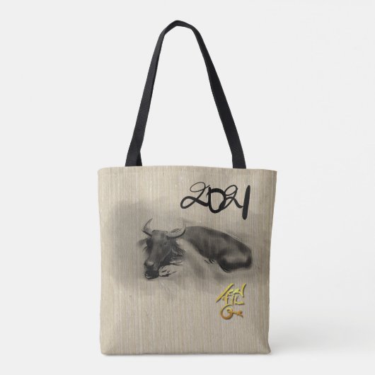 Oorspronkelijk vormende waterbuffels Ox nieuwjaar  Tote Bag (Achterkant)