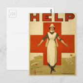 Oorspronkelijk WWWI Red Cross Nursen poster Briefkaart (Voorkant / Achterkant)