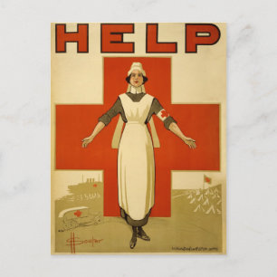 Oorspronkelijk WWWI Red Cross Nursen poster Briefkaart