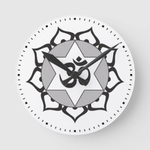 Oorspronkelijk Yoga OM-symbool Ronde Klok