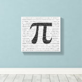 Oorspronkelijk zwart getal pi dag wiskundig symboo canvas afdruk (Insitu (Houten vloer))