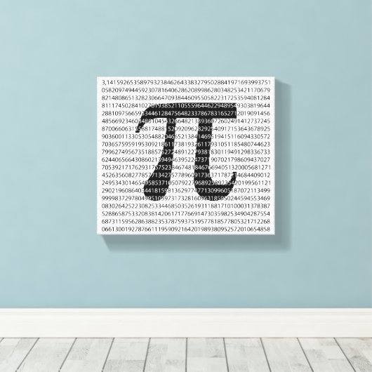 Oorspronkelijk zwart getal pi dag wiskundig symboo canvas afdruk (Insitu (Houten vloer))